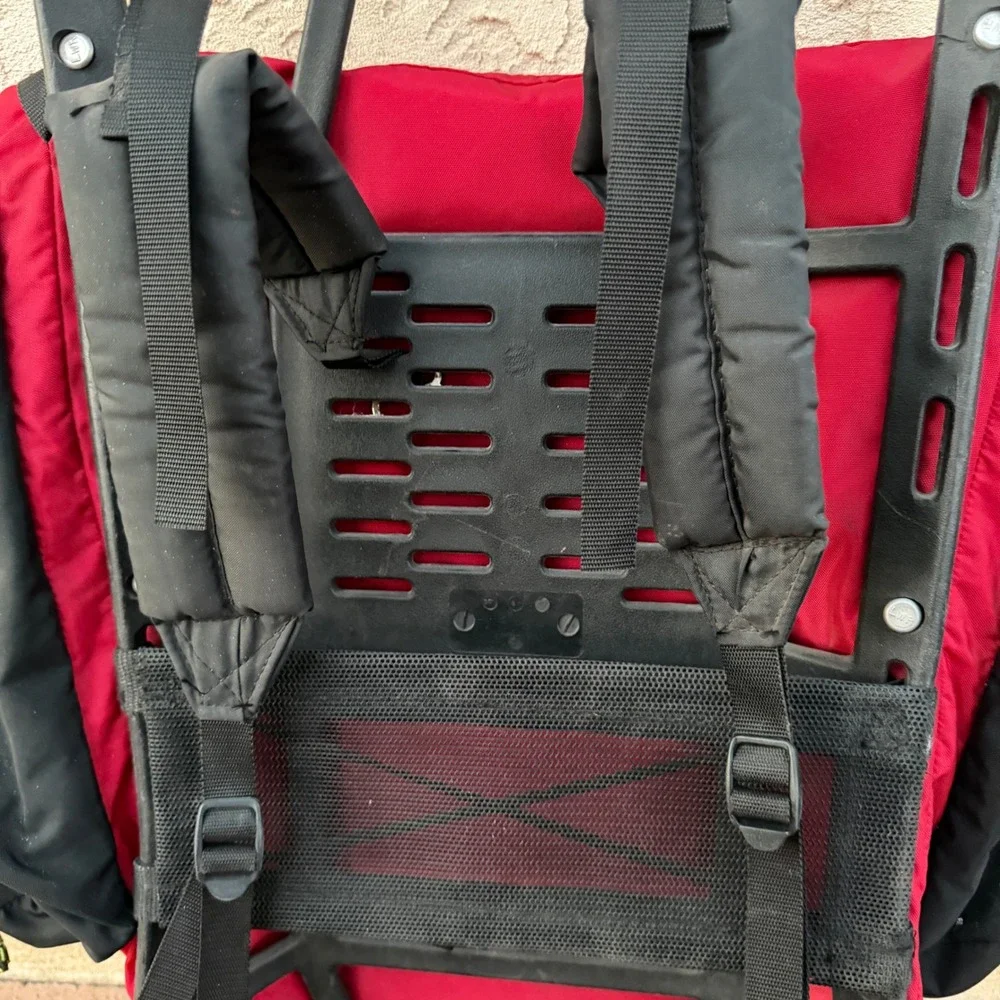 Vintage Coleman Peak 1 External Frame Backpack Red Black Hiking Camping USA Made